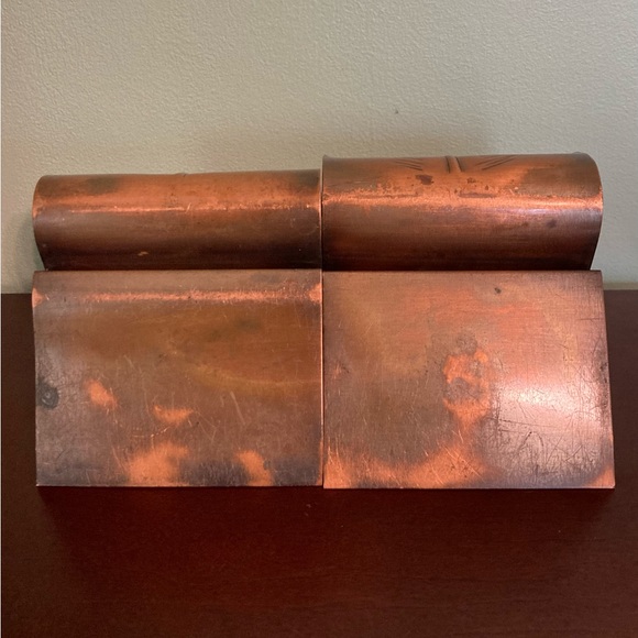 🍀VTG Copper Leaf Bookends Smith Craft Co. Vermont #102 - Picture 2 of 5
